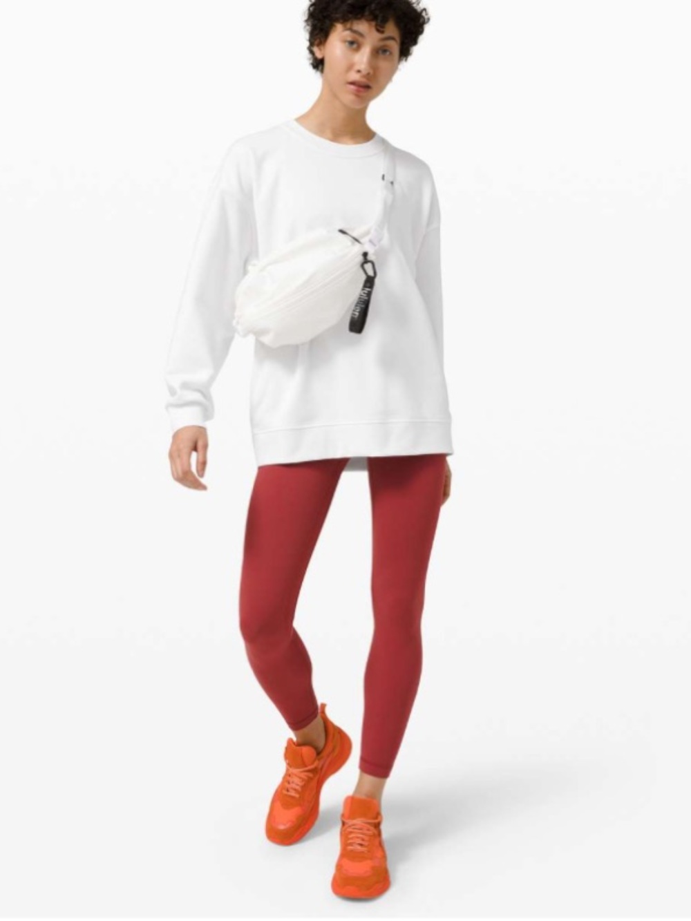 Lululemon Perfectly Oversized White Terry Sweatshirt 10 Back Spell Out Like New